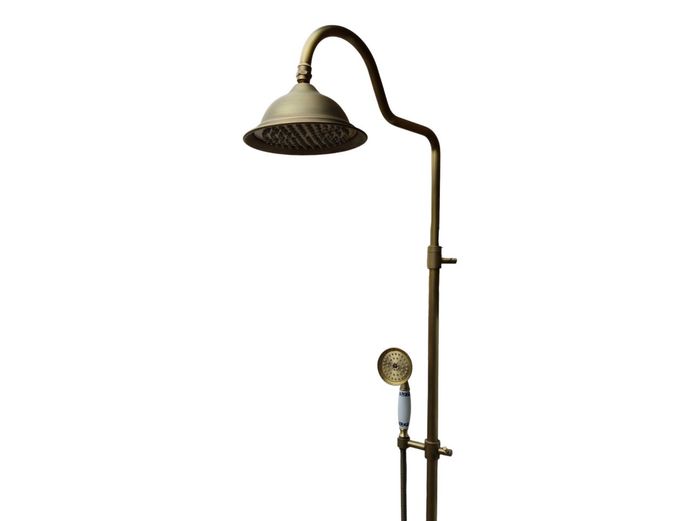 Victorian-Style Brass Exposed Shower System with Handheld Sprayer