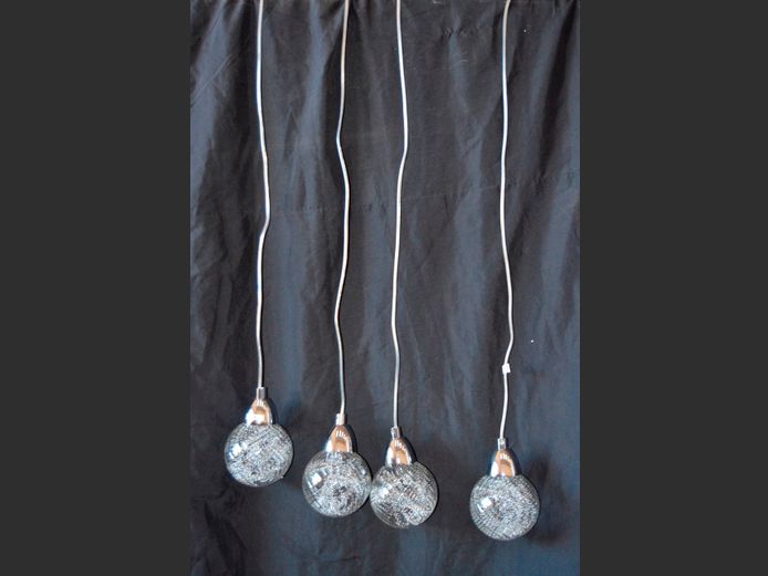 CHROME & GLASS 4-BALL CEILING LIGHT