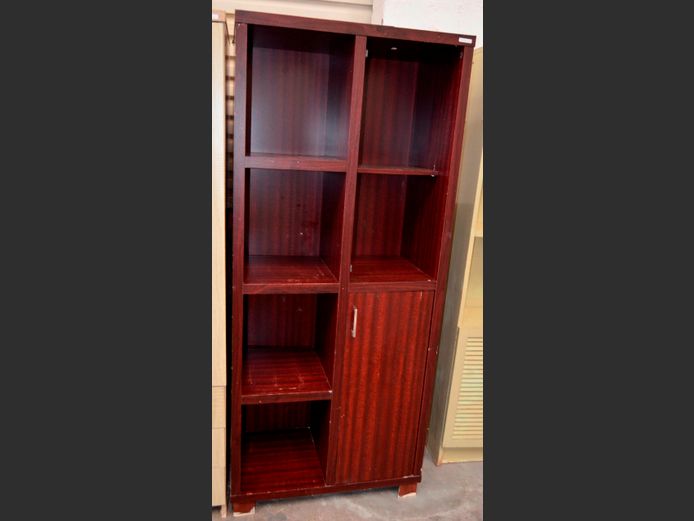 CHERRY FOIL SINGLE DOOR, MULTI-TIER DISPLAY STAND