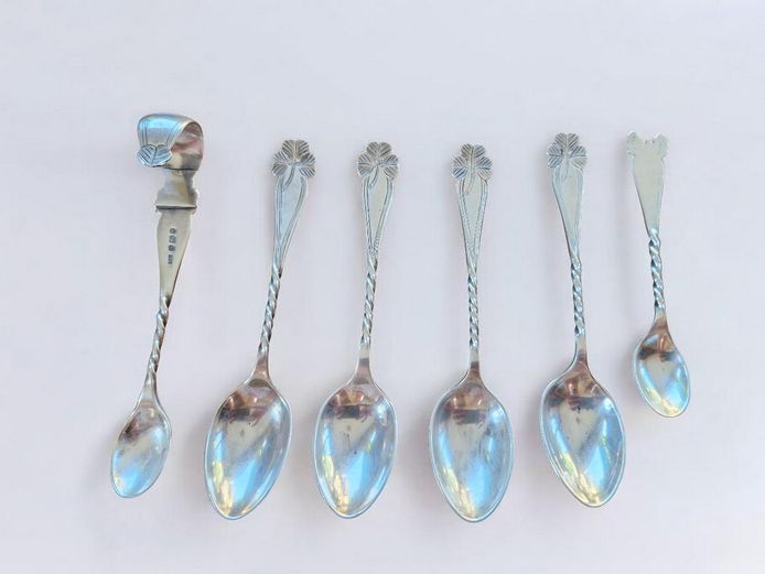 1920 George Woodhead Sterling Silver Teaspoons Sheffield