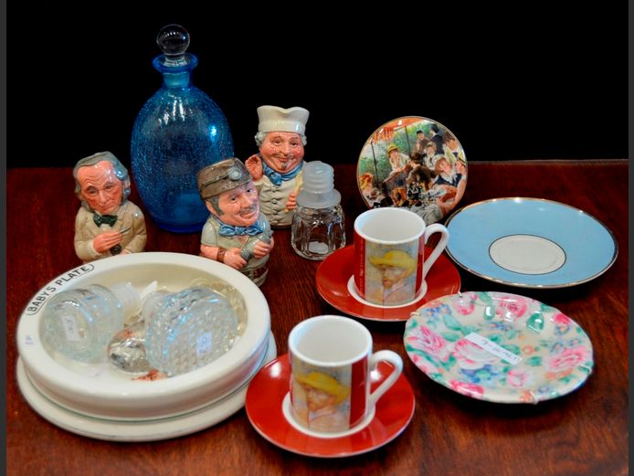 ROYAL DOULTON CHARACTER MUGS, GRIMWADES BABY PLATE, etc