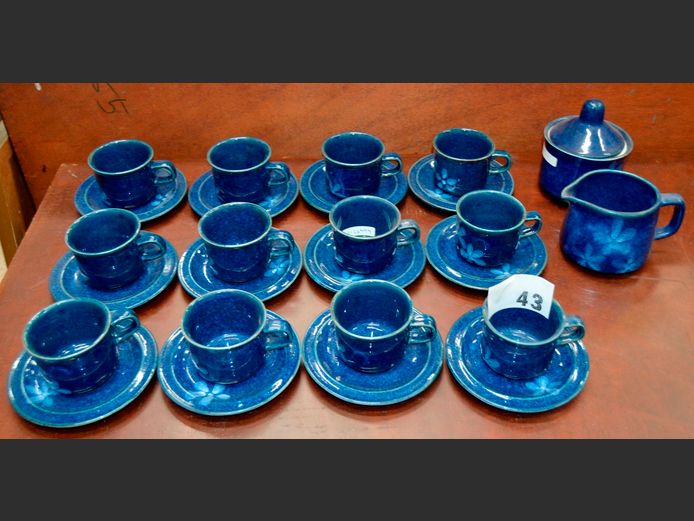 BLUE CERAMIC 26-PIECE ESPRESSO SET