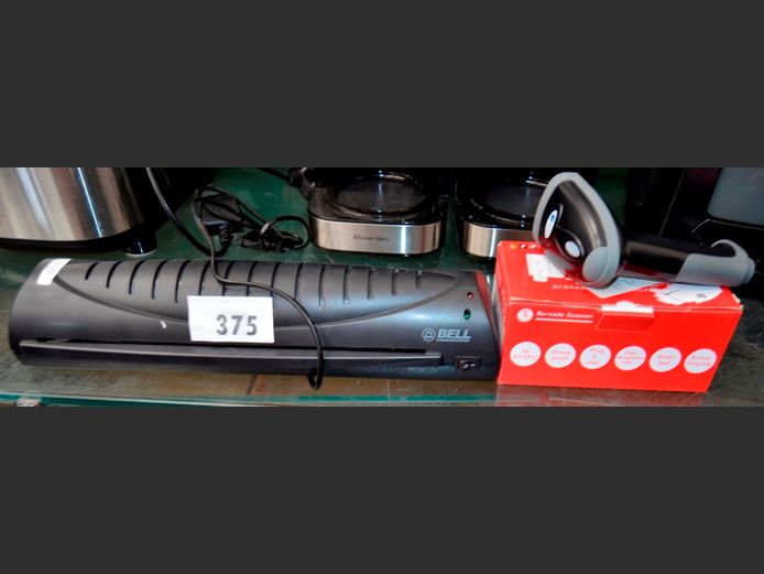 BELL LAMINATOR [Faulty], & A BARCODE SCANNER [Untested]