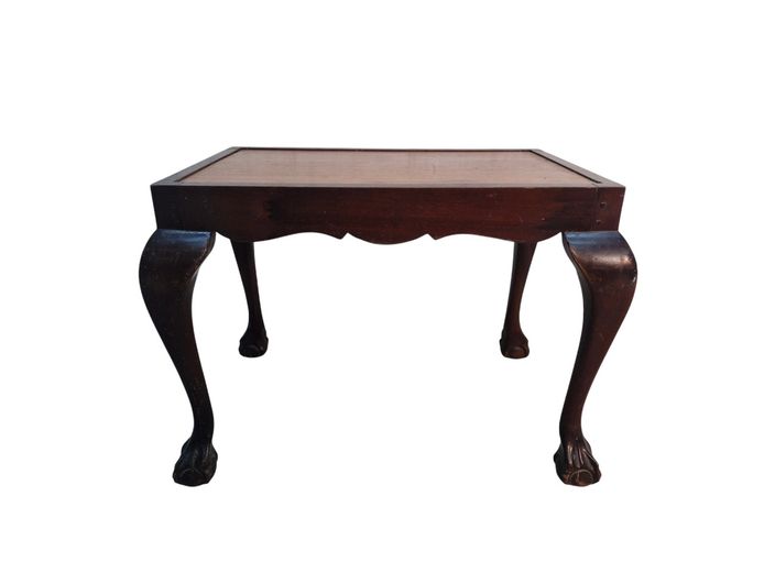 Vintage Wood Dressing Table Stool with Ball and Claw Feet