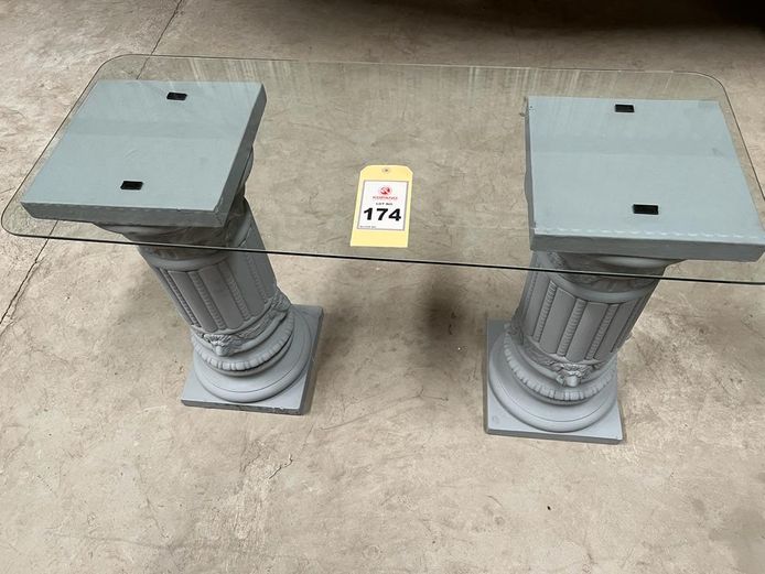 Pillars with glass top