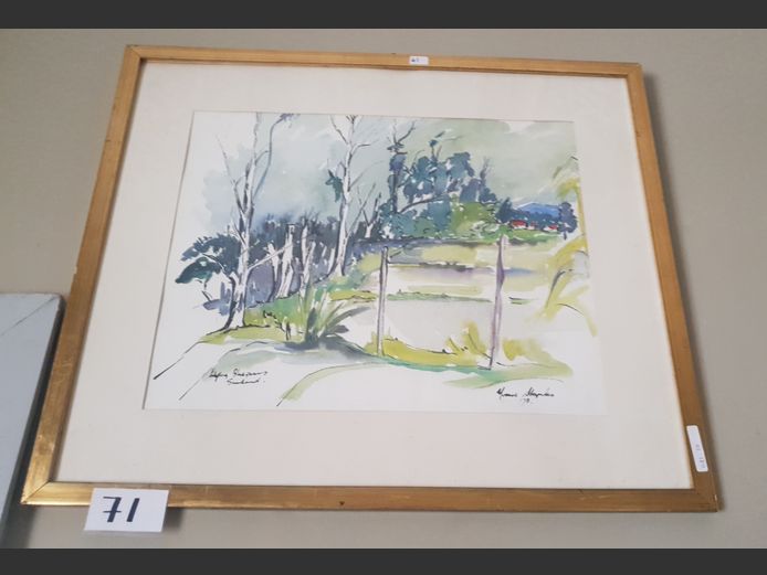 GILT FRAMED PRINT "TREES" BY MOONNE STAMBERG