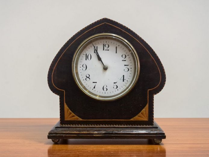 Art Deco Wooden Mantel Clock Circa 1930s