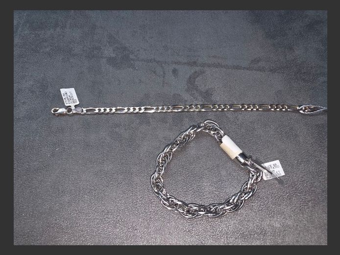 POLICE TEMP BRACELET & STIRLING SILVER BRACELET 21cm