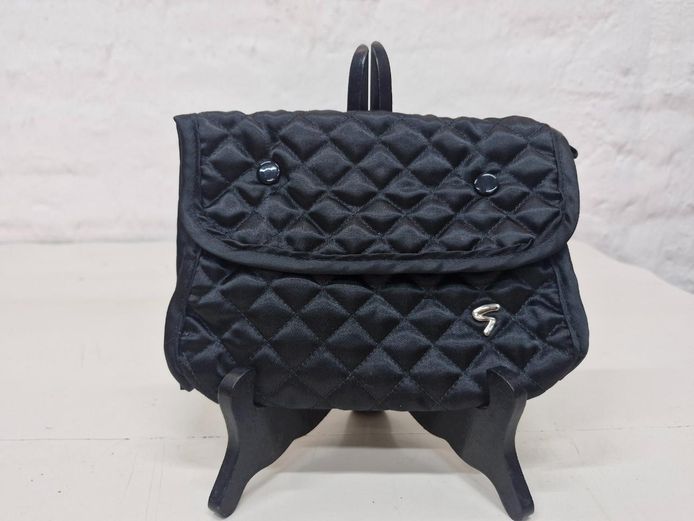 Quilted Travel Toiletry Cosmetic Bag With Mirror