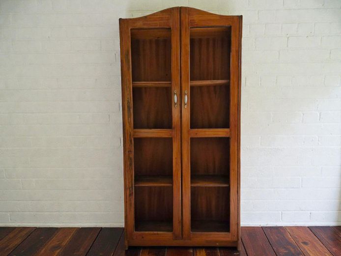 Vintage Two-Door Wooden Bookcase 