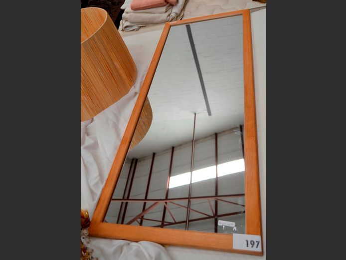 OAK FRAMED MIRROR, 129 x 52cm