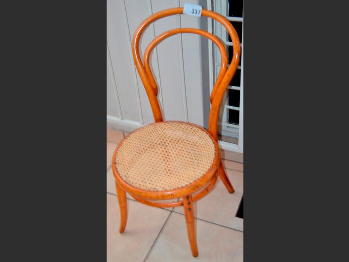VINTAGE BENTWOOD CHAIR WITH RATTAN SEAT