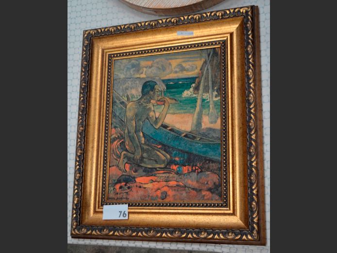 GILT FRAMED PRINT "THE POOR FISHERMAN", 39 x 30cm