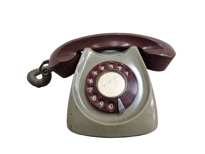 Vintage Grey & Maroon Telephone