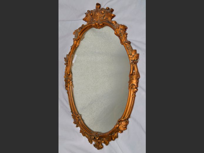ROCOCO GILT FRAMED MIRROR, 72 x 45cm [Some losses]