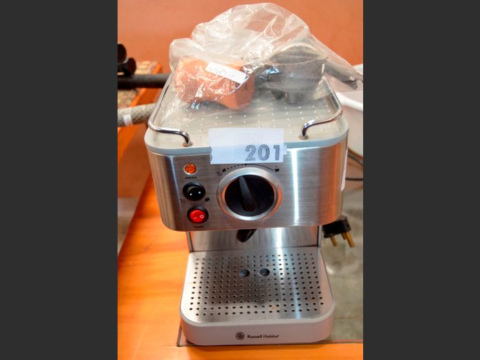 RUSSELL HOBBS STAINLESS STEEL COFFEE MACHINE [Switches on, untested further]