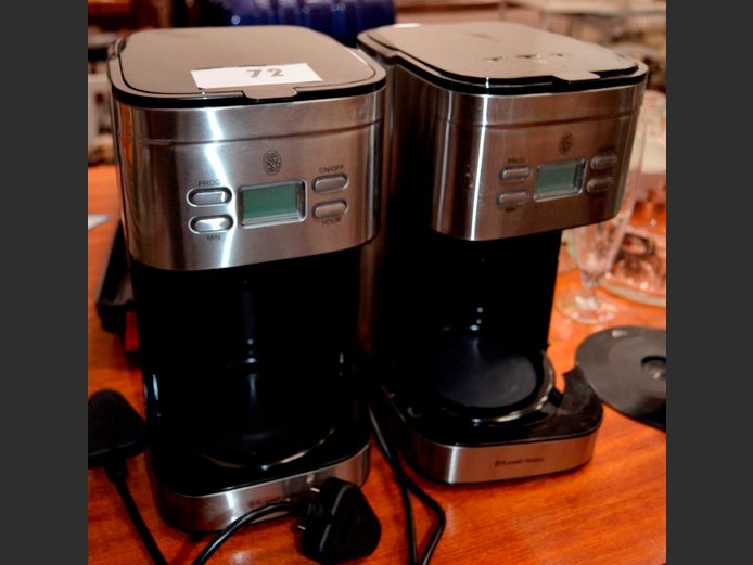 LOT OF 2: RUSSELL HOBBS COFFEE PERCOLATORS, [Switch on, damage to 1, no pots]