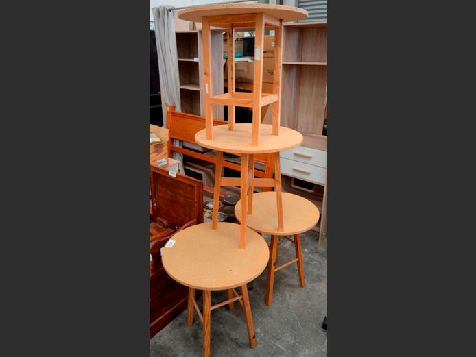 LOT OF 4: CIRCULAR DRAPE TABLES, 59cm Diameter x 62cm High