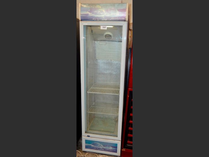 SINGLE DOOR GLASS FRONT COOLDRINK FRIDGE, 54 x 53 x 191cm [Faulty]