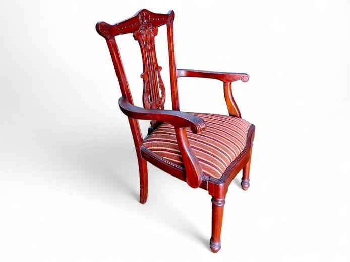 Vintage Chippendale-Style Carved Armchair 