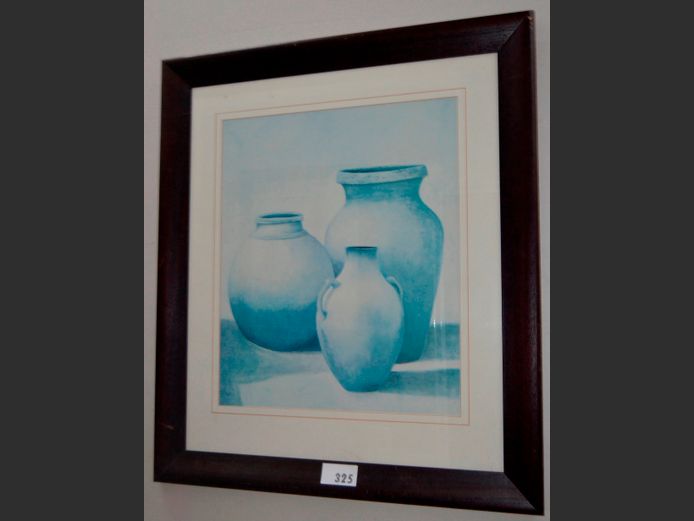 DARKWOOD FRAMED PRINT "VASES", 59 x 49cm