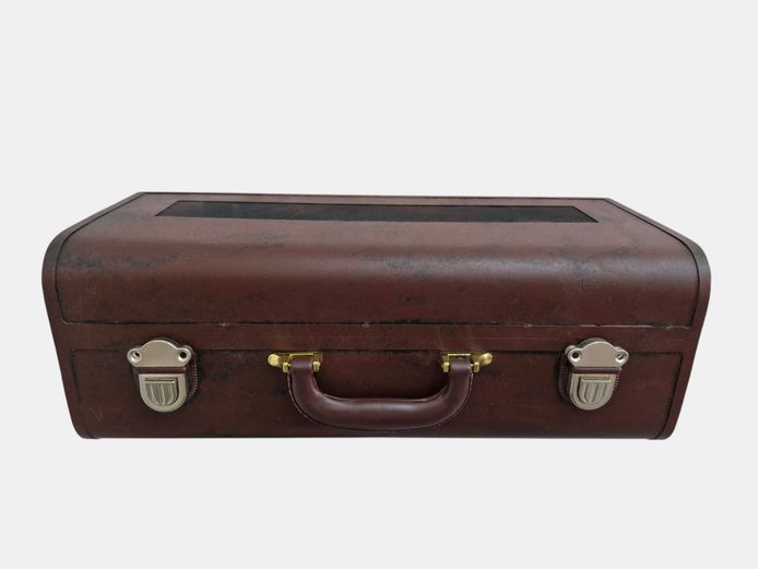 Vintage Brown Metal Suitcase Wall Light