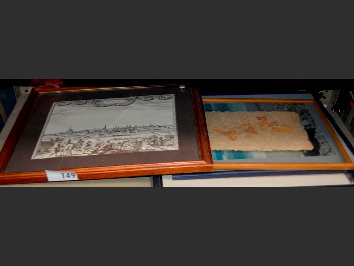 FRAMED VINTAGE PRINT, etc