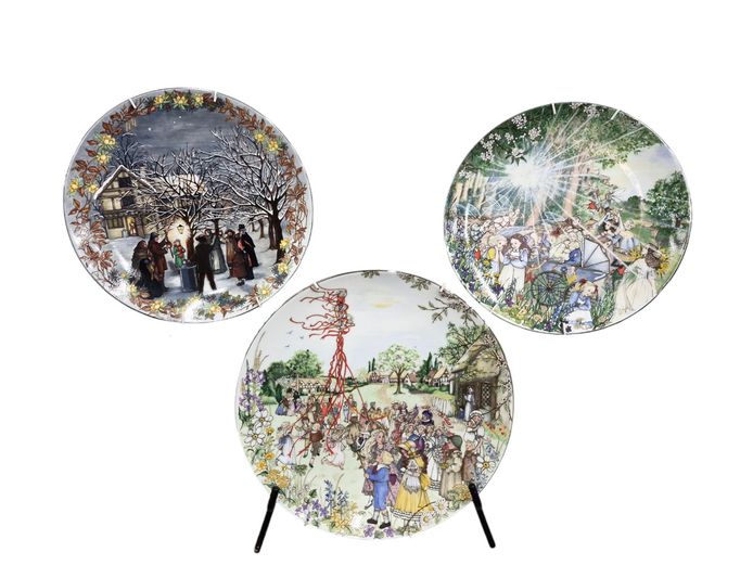 Wedgwood "Traditional Customs" Bone China Collector Plates - Set of 3