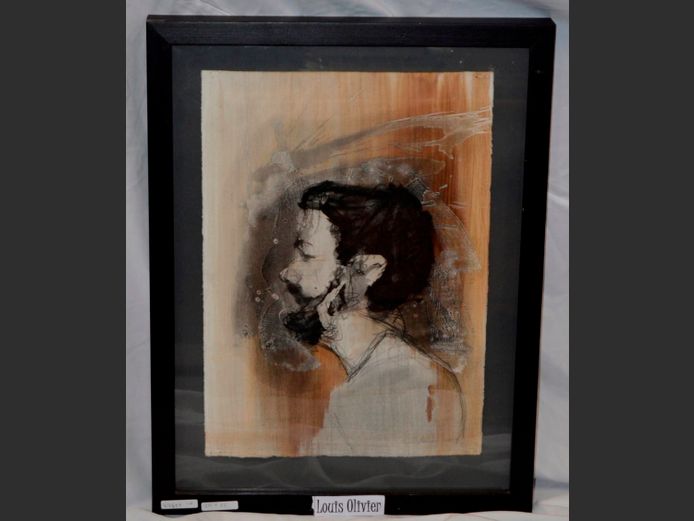 BOX FRAMED MIXED MEDIA BY LOUIS OLIVIER, 50 x 35cm