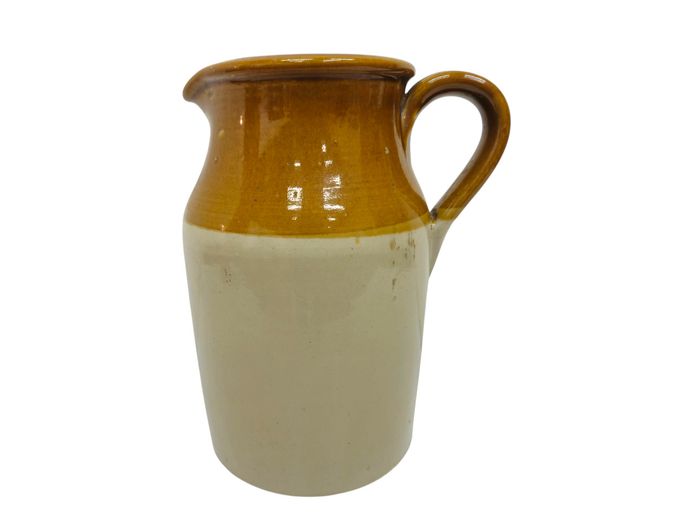 Vintage Two-Tone Glazed Stoneware Pitcher Jug
