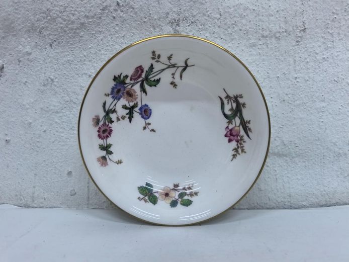 Vintage Wedgwood Bone China Gilt-Rimmed Floral Trinket Dish