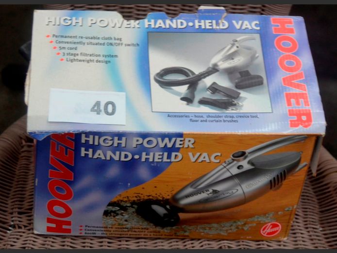 HOOVER HIGH POWER HANDHELD VAC [Switches on, untested further, no pipes]