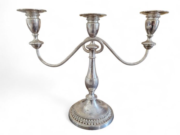 Vintage "Viners of Sheffield" Alpha Plate 3-Arm Candelabra
