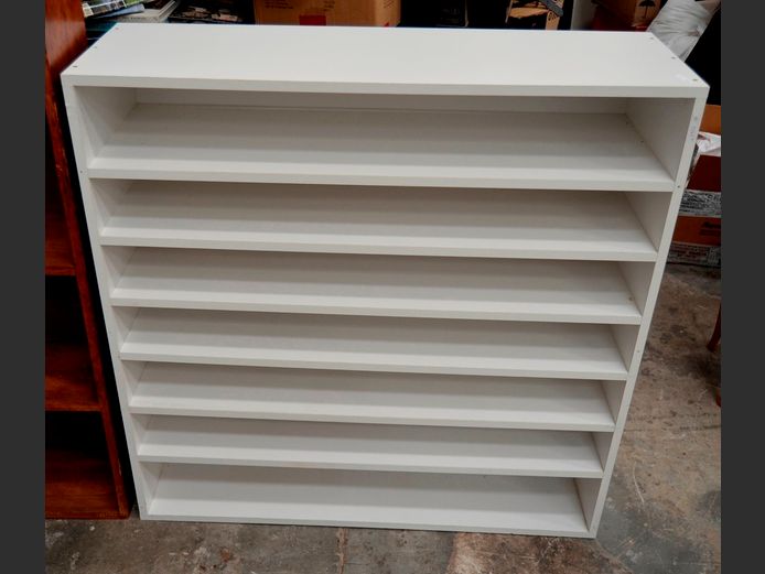 WHITE 7-TIER SHELF, 93 x 30 x 93cm