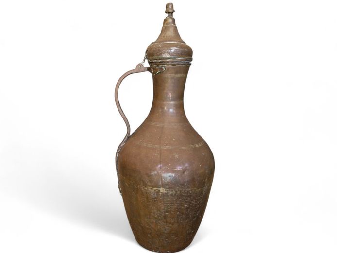 19th Century Middle Eastern Persian Copper Water Ewer
