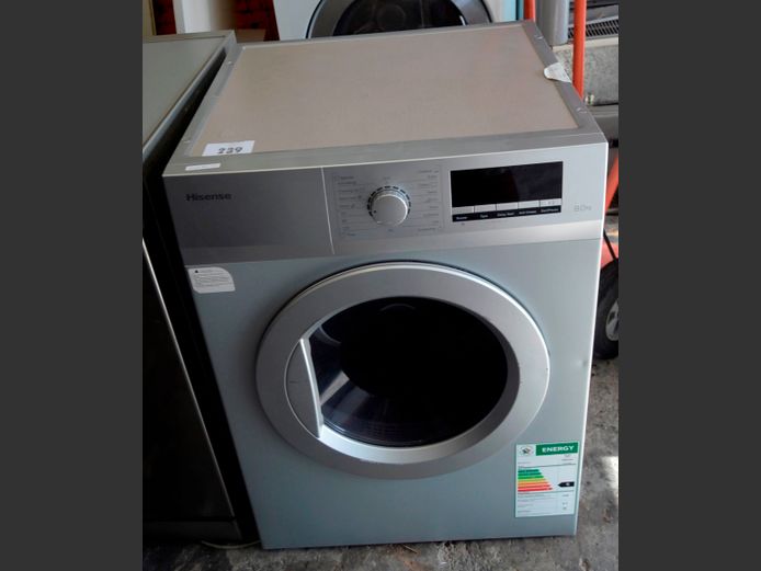 HISENSE SILVER 8kg TUMBLE DRYER [Switches on, untested further] [#: 427462129]