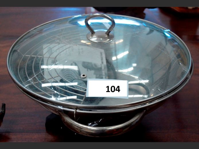 RIVAL STAINLESS STEEL ELECTRIC WOK WITH LID [Plug faulty]