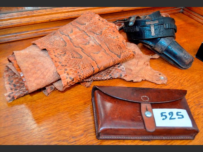 ROB WELLER 1965 ZUG LEATHER POUCH, PYTHON SKIN, etc