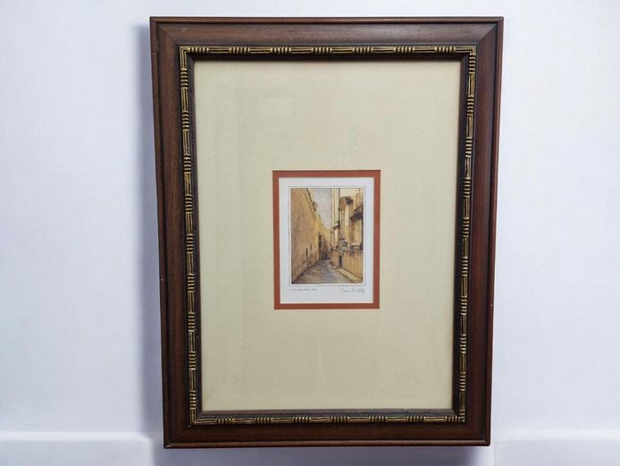 Doris Micallef Pencil Signed Print European Street Scene