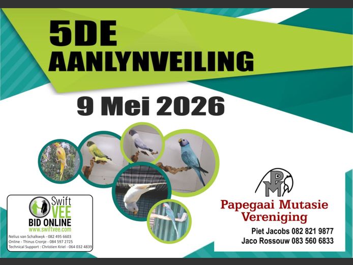 PAPEGAAI MUTASIE VERENIGING 5DE AANLYNVEILING