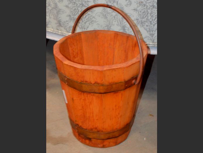 YELLOWWOOD BOUND COAL BUCKET, 28cm Diameter x 30cm High