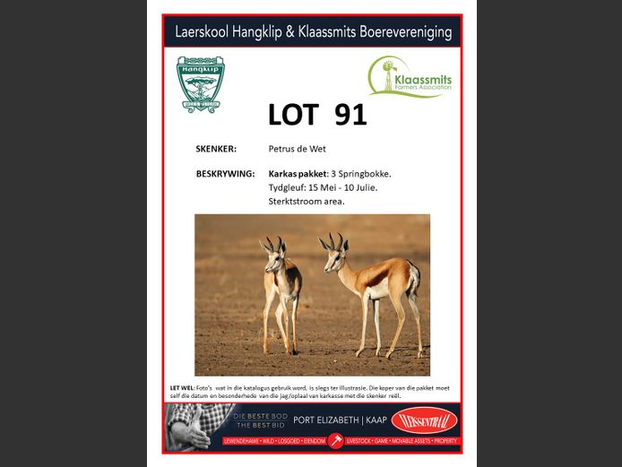 Karkaspakket - 3 x Springbok | Petrus de Wet