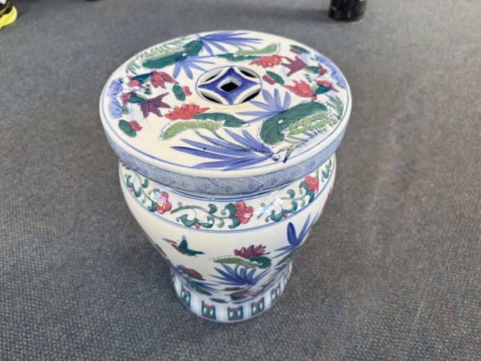 Ornate Porcelain Foot Stool 