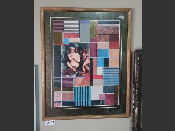 GILT FRAMED PRINT "NUDE", 43 x 57cm