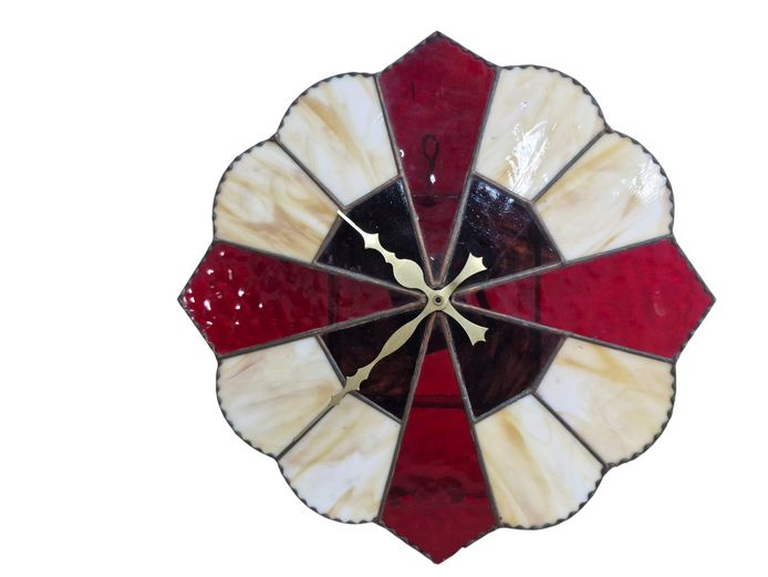 Vintage Stained Glass Wall Clock