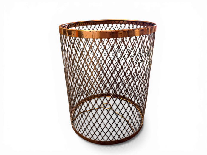 Vintage Metal Mesh Hanging Basket Lamp