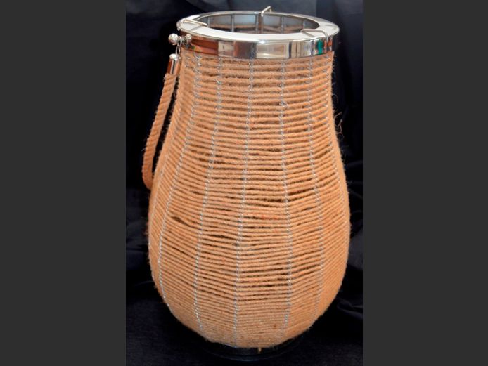 MODERN WOVEN ROPE PLANTER, 45cm High