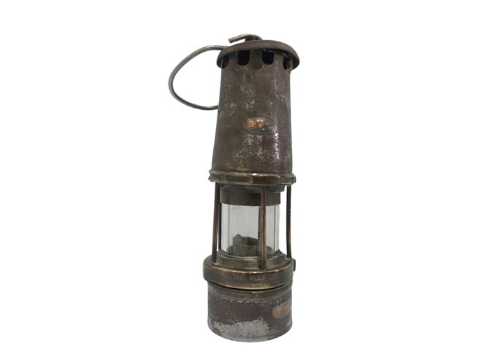 Vintage "The Wolf" Sheffield Miner's Safety Lamp