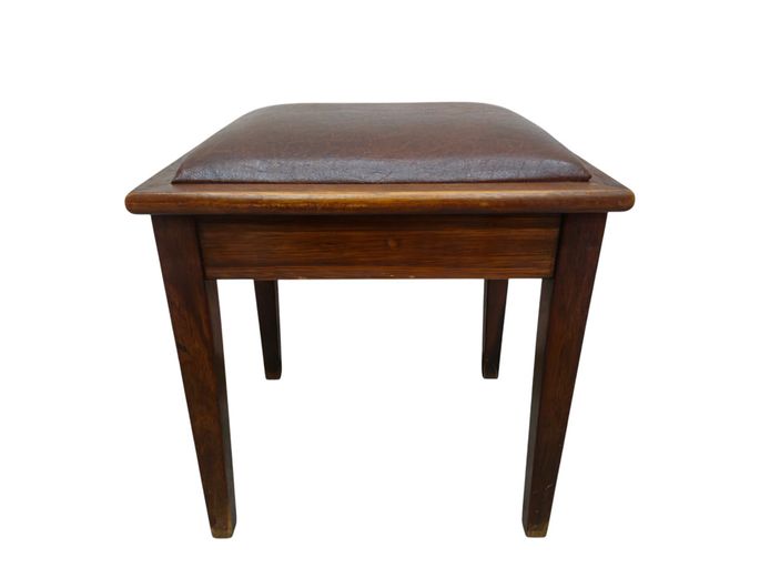 Mid-Century Modern Wooden Piano Stool