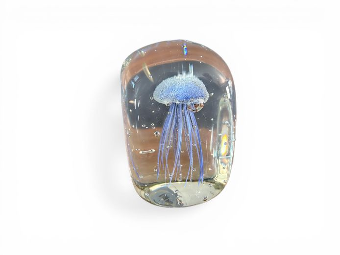Art Glass Jellyfish Paperweight – Blue